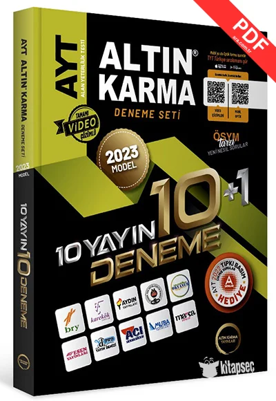 AYT 10 Farklı Yayın 10 Farklı Deneme + Son 1 Yıl Çıkmış Sorular Hediye Altın Karma