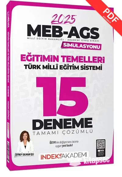 2025 MEB-AGS Simülasyonu Eğitimin Temelleri ve Türk Milli Eğitim Sistemi 15 Deneme Çözümlü İndeks Akademi Yayıncılık