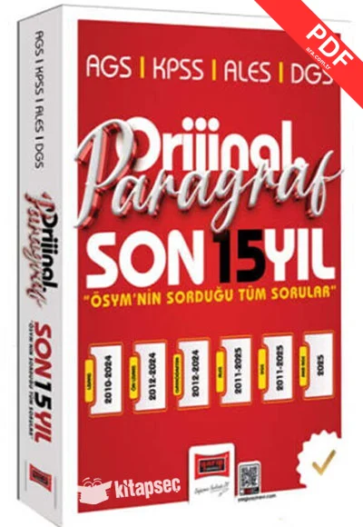 2026 KPSS AGS ALES DGS Orijinal Paragraf 15 Yıl Çıkmış Sorular Yargı Yayınları