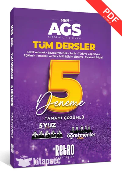 2026 MEB AGS Tüm Dersler Tamamı Çözümlü 5 Deneme Retro Yayıncılık