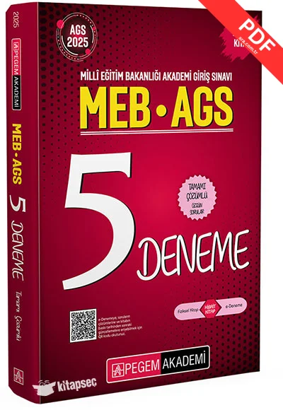 2025 MEB-AGS Tamamı Çözümlü 5 Deneme Pegem Akademi Yayıncılık