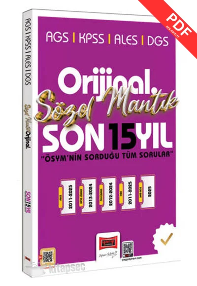 2026 KPSS AGS ALES DGS Orijinal Sözel Mantık Son 15 Yıl Çıkmış Sorular Yargı Yayınları