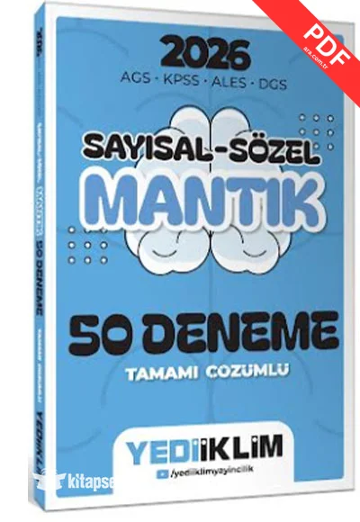 2026 AGS KPSS ALES DGS Sayısal Sözel Mantık Tamamı Çözümlü 50 Deneme Yediiklim Yayınları