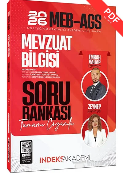 2026 MEB-AGS Mevzuat Bilgisi Soru Bankası Çözümlü İndeks Akademi Yayıncılık
