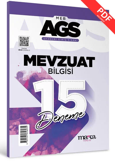 2025 MEB AGS Mevzuat Bilgisi 15 Deneme Tamamı Video Çözümlü Marka Yayınları