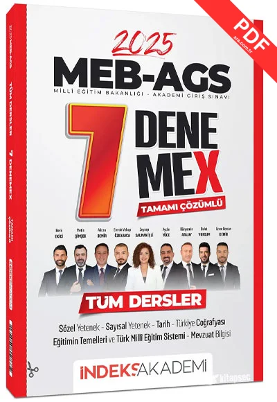 2025 MEB-AGS Tüm Dersler 7 DenemeX Çözümlü İndeks Akademi Yayıncılık