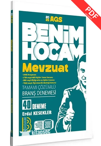 2025 MEB-AGS Mevzuat 40 Deneme Çözümlü Benim Hocam Yayınları