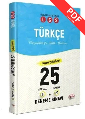 Editör 8. Sınıf LGS Türkçe 5 Sarmal 20 Karma 25 Deneme Sınavı PDF indir