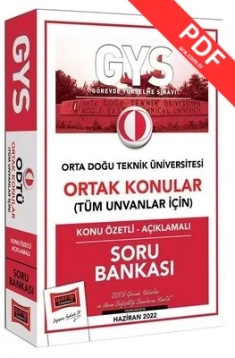 GYS Orta Doğu Teknik Üniversitesi Ortak Konular Tüm Unvanlar İçin Konu Özetli - Açıklamalı Soru Bank