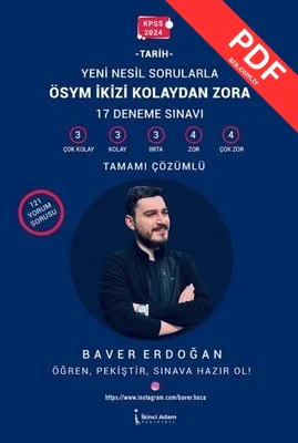 KPSS 2024 Tarih Yeni Nesil Sorularla ÖSYM İkizi Kolaydan Zora - 17 Deneme Sınavı - Tamamı Çözümlü