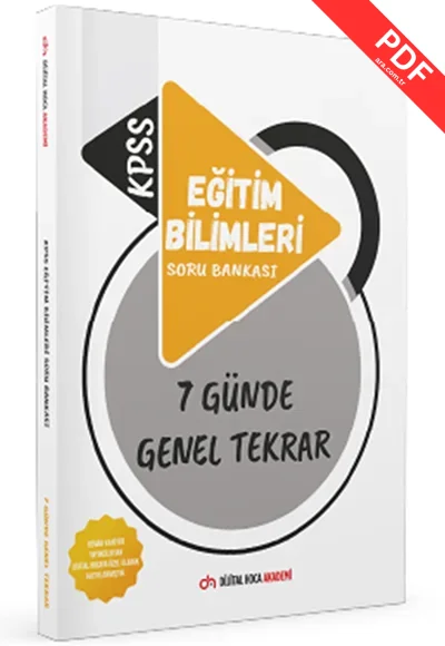 KPSS 2025 Eğitim Bilimleri Soru Bankası 7 Günde Genel Tekrar Kitabı Dijital Hoca Akademi