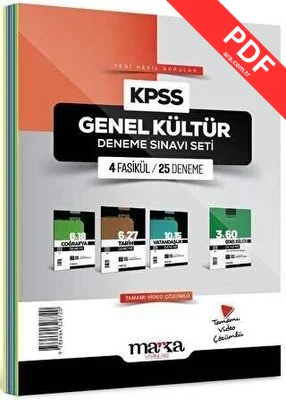 KPSS Genel Kültür Deneme Sınavı Seti 4 Fasikül 25 Deneme