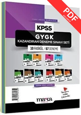 KPSS GYGK Kazandıran Deneme Sınavı Seti 10 Fasikül 67 Deneme PDF indir