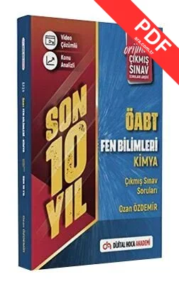 KPSS ÖABT Kimya Son 10 Yıl Orijinal Çıkmış Sınav Soruları Video Çözümlü - Konu Analizli