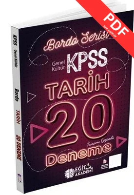 KPSS Tarih Tamamı Çözümlü 20 Bordo Deneme