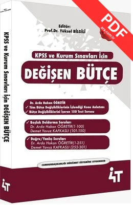 KPSS ve Kurum Sınavları için Değişen Bütçe PDF indir