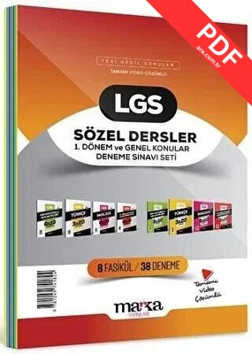 LGS Sözel Dersler 1. Dönem ve Genel Konular Deneme Sınavı Seti 8 Fasikül 38 Deneme