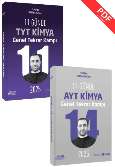 Sinan İhtiyaroğlu 2025 TYT - AYT Kimya Genel Tekrar Kamp Kitapları İkili Set