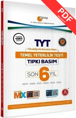 TYT Son 6 Yıl Tıpkı Basım Çıkmış Sorular PDF indir