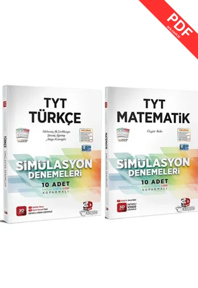 TYT Türkçe Matematik Simülasyon Denemeleri Seti Detaylı Video Çözümlü 3D Yayınları