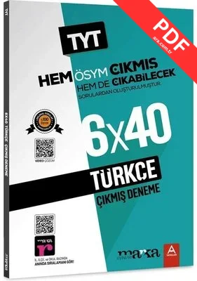 TYT Türkçe ÖSYM Çıkmış ve Çıkabilecek Sorulardan Oluşturulmuş 6 Deneme Sınavı Tamamı Video Çözümlü PDF indir