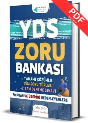 YDS Zoru Bankası - Tamamı Çözümlü Tüm Soru Türleri 2 Tam Deneme Sınavı PDF indir