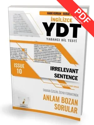YDT İngilizce Irrelevant Sentence Issue 10